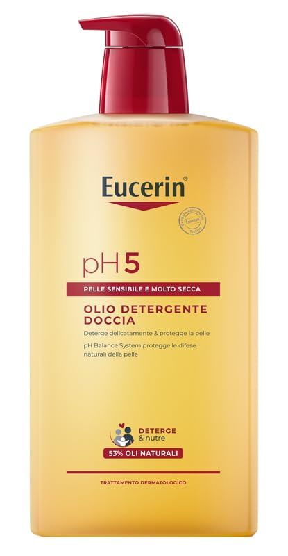 Eucerin pH5 Shower Cleansing Oil 1L Body Cleansing Oil with Natural Oils for Gentle and Nourishing Daily Cleansing, Shower Oil for Dry and Sensitive Skin for the Whole Family