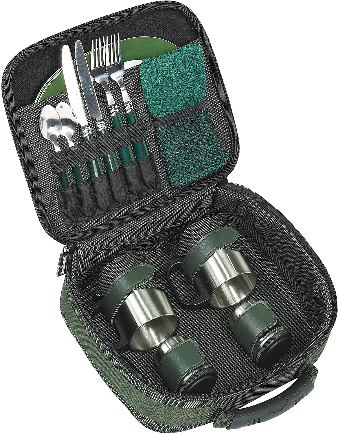 Sanger Sänger Unisex - Adult Anaconda Tableware Bag I, Black/Grey/Green, 33 x 27 x 12 cm
