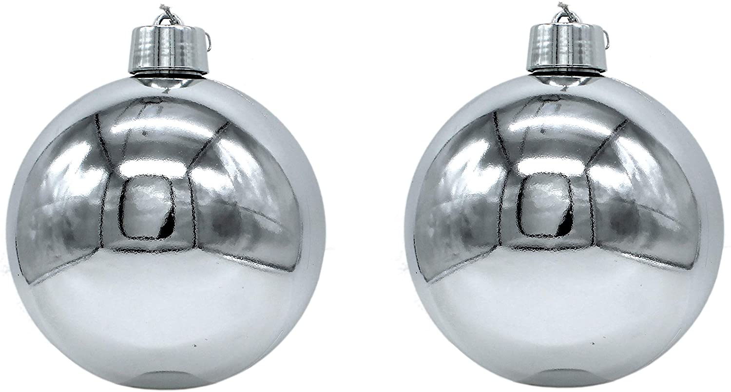 DARO DEKO Daro Decoration Christmas Baubles Xxl Diameter 20 Cm Set Of 2 Shiny Silver