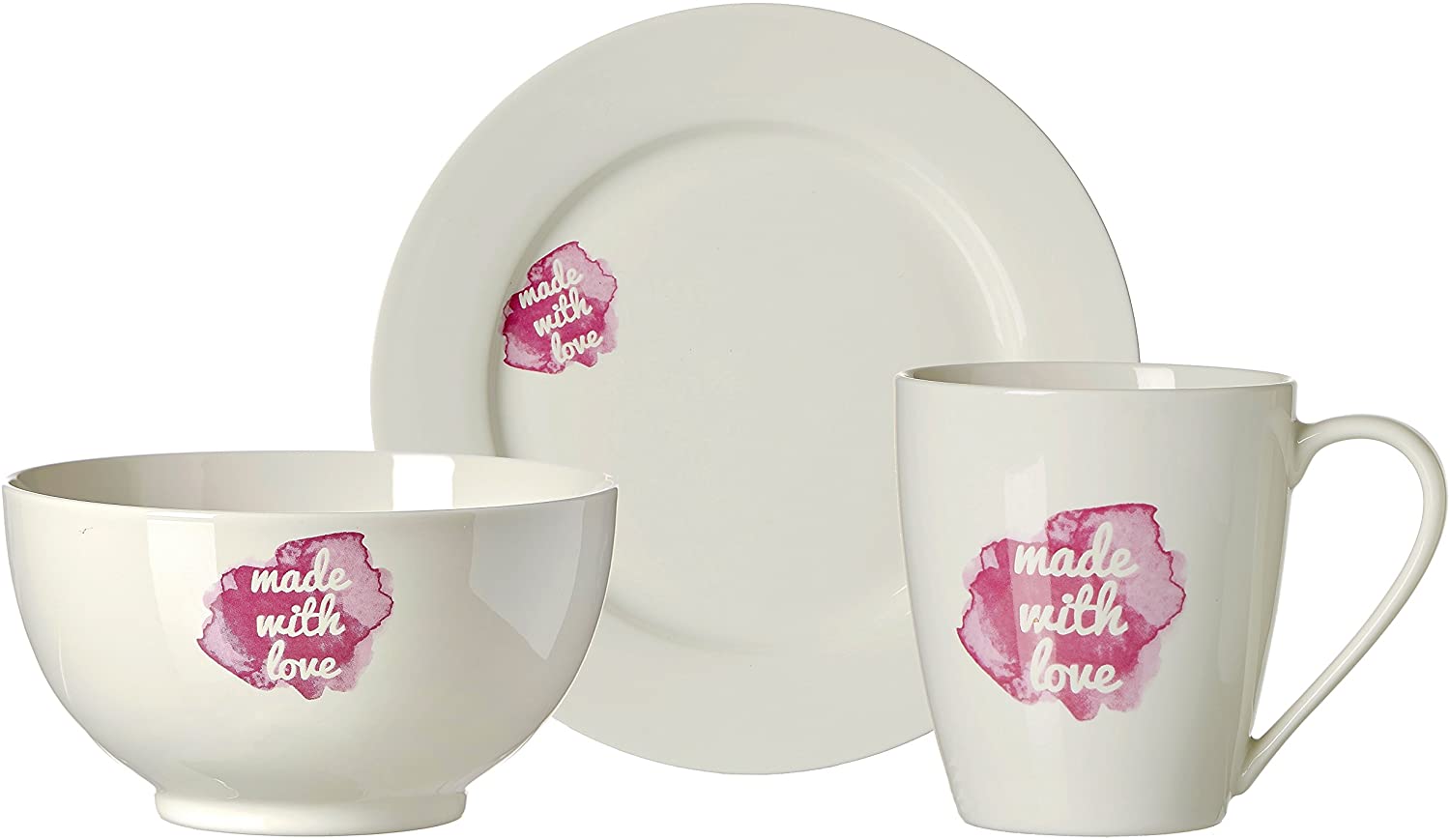 RITZENHOFF Zauberwerk Love Brunch and Breakfast Set, 3 Pieces, Porcelain
