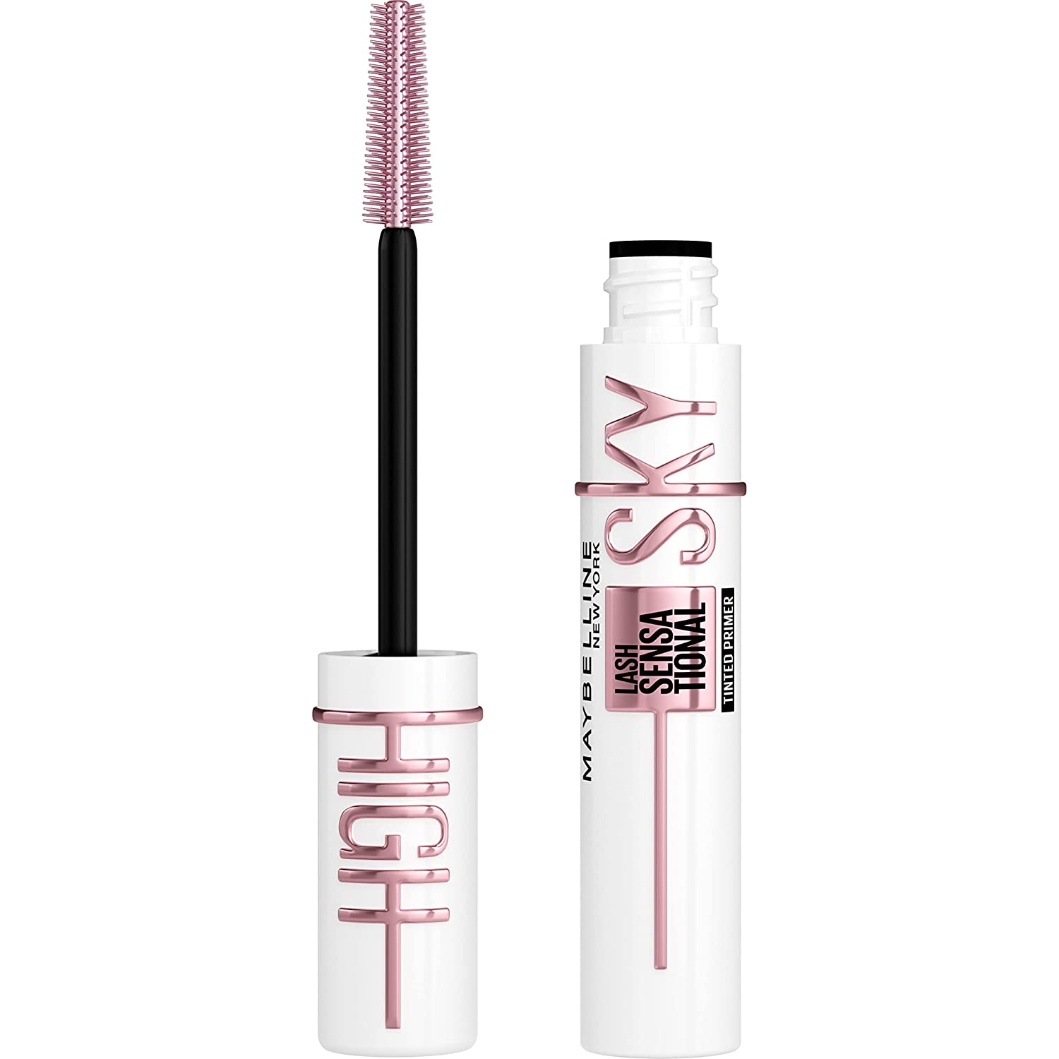 Maybelline New York Extreme Length Mascara Primer Full Volume Black Mascara Primer Lash Sensational Sky High Tinted Primer 7.7ml, ‎primer
