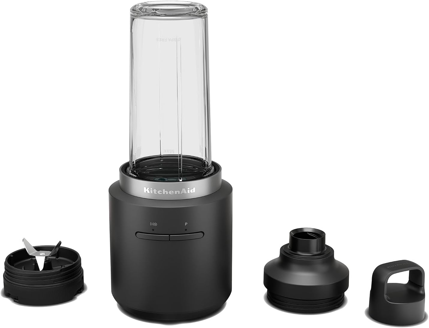 Kitchenaid Wireless Stand Mixer, KitchenAid Go, Portable Blender for Smoothies and Ice Drinks, BPA-Free, 473 ml, Without Battery, Black