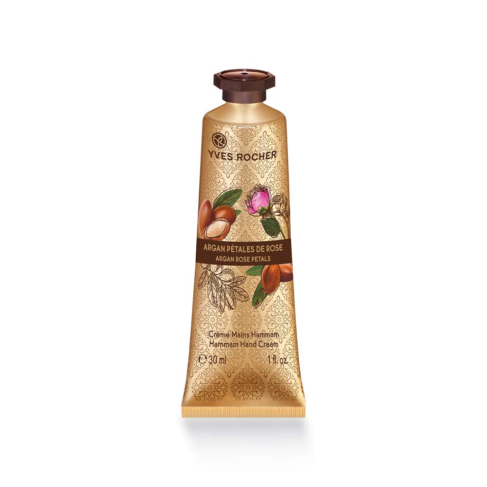 Yves Rocher LES PLAISIRS NATURE Hand Cream Argan Oil Rose Water Moisturising Hand Care 1 x Tube 30 ml