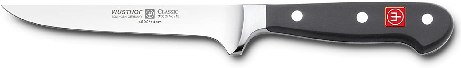 Wusthof Wüsthof Classic (4602-7) Boning Knife, 14 cm Blade Length, Forged, Stainless Steel, Heavy Duty Chef\'s Knife for Meat and Poultry