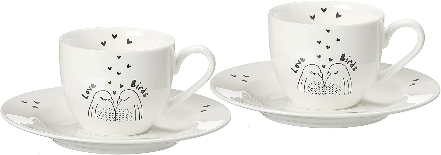 Ritzenhoff & Breker Zauberwerk Lovebirds Espresso Set 4-Piece 100 ml Porcelain