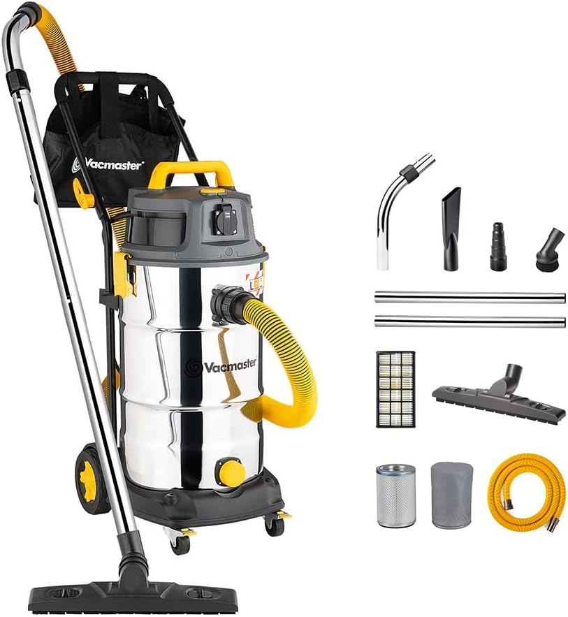 Vacmaster VK1638SWC 1600W 38L Wet & Dry Vacuum Cleaner Workshop Vacuum Cleaner without Bag Multi-Purpose Vacuum Cleaner Water Vacuum Cleaner with HEPA 13 Filtration