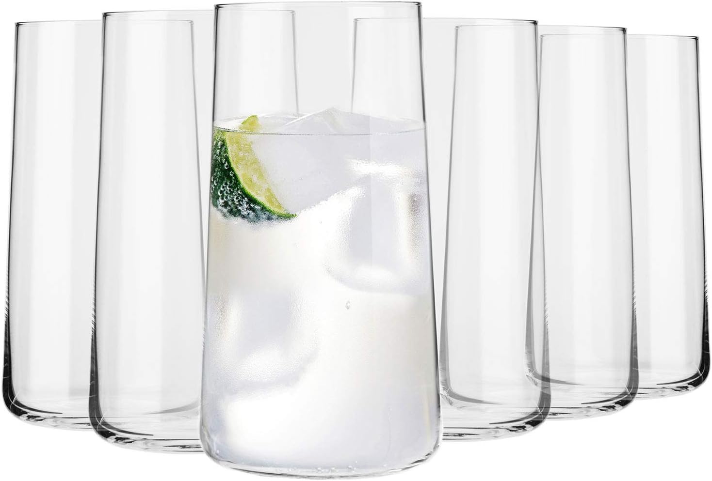 Krosno water glasses, long drink glasses, 540 ml, avant garde collection, perfect for home, restaurants and parties, dishwasher and microwave safe.