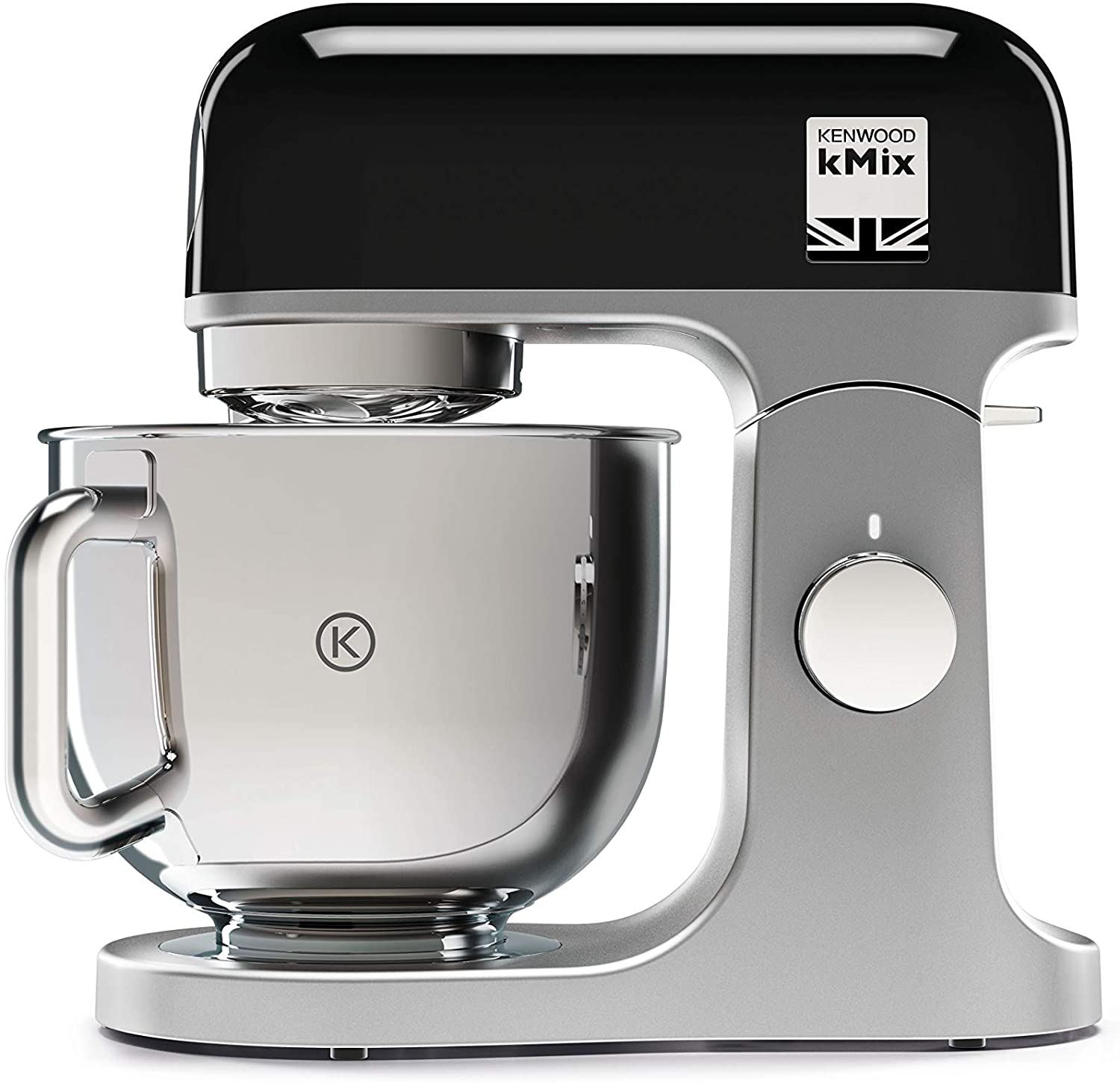 Kenwood kMix KMX750BK Food Processor, 5 L Stainless Steel Bowl, Safe-Use Safety System, Metal Housing, 1,000 Watts, incl. 3-Piece Patisserie Set and Splash Guard, Black