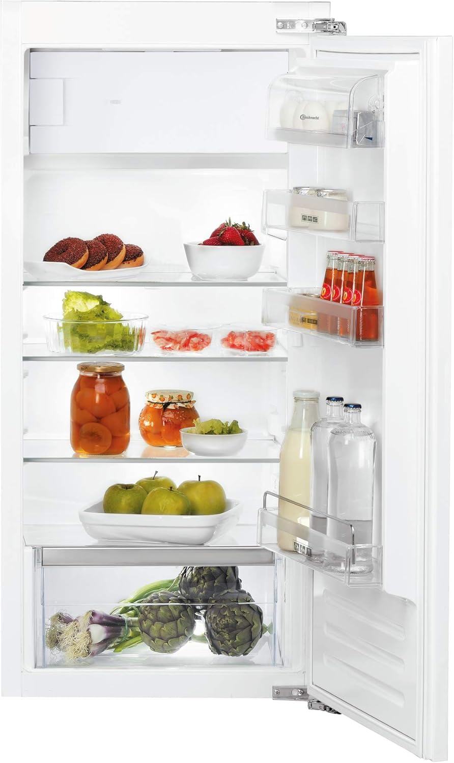 Bauknecht KSI 12GF2 Built-In Fridge with Freezer Compartment (Niche 122) / Total Capacity 189 Litres / Automatic Defrost in Fridge Compartment / Electronic Control via LED Display / Electronic Temperature Control
