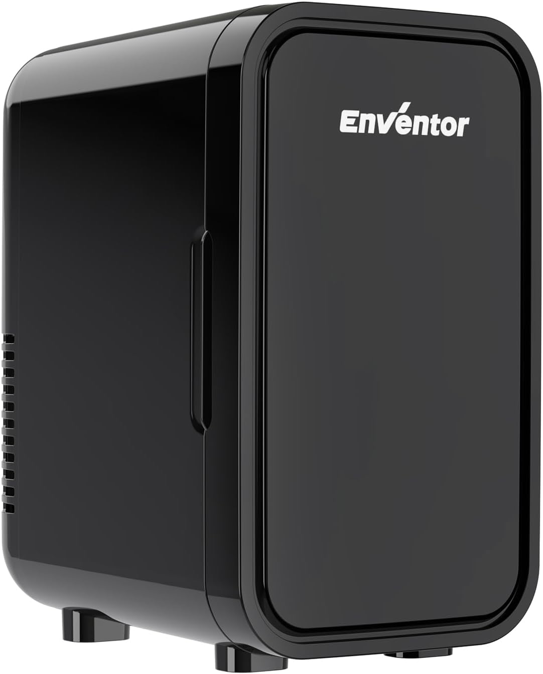 Enventor Mini Fridge, 6 Liters/8 Cans, AC + 12 V DC Power Supply, Portable Cooler and Warmer, Small Fridge for Bedroom, Car, Skin Care, Fruit and Drinks, Black
