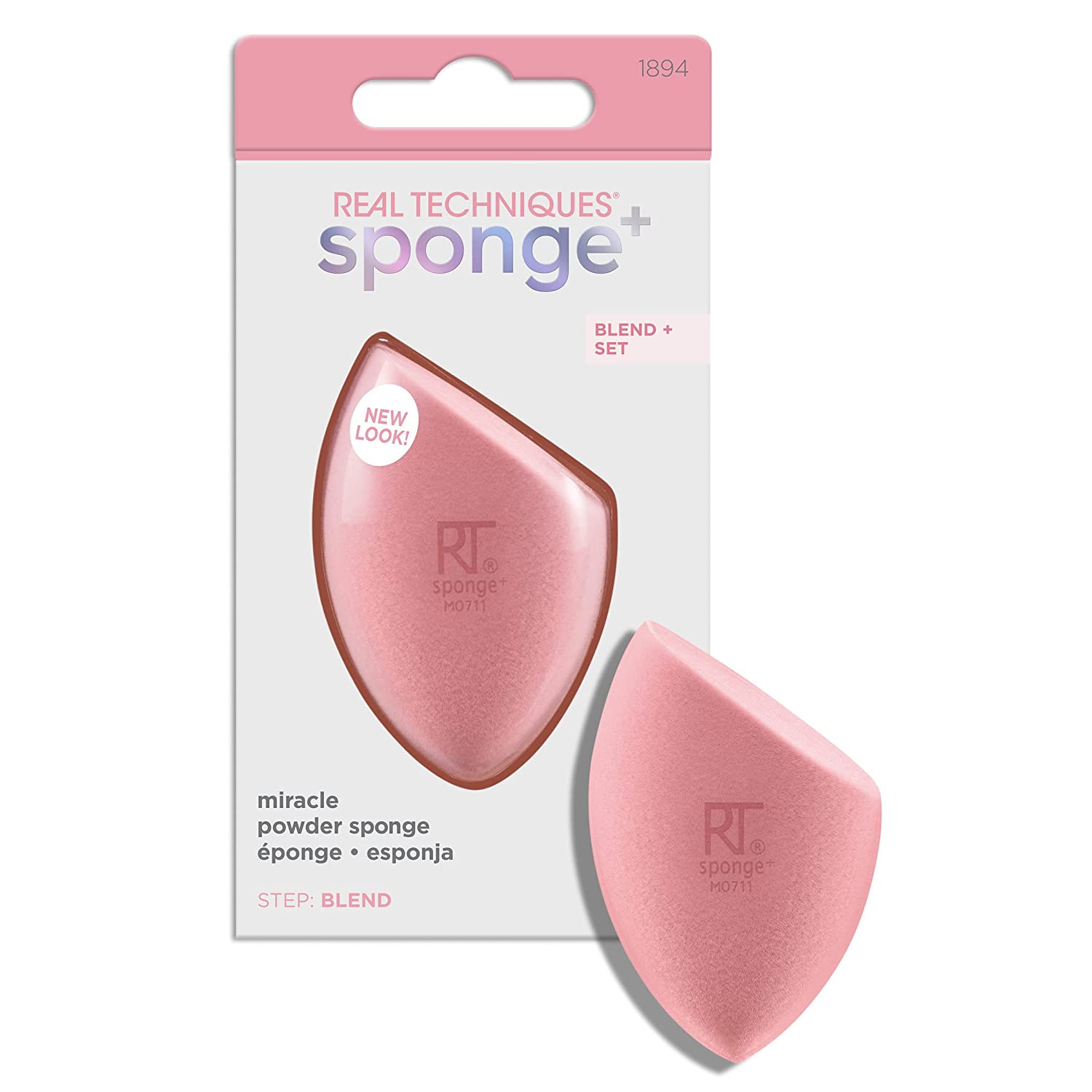Real Techniques New Foam Technology Miracle Powder Sponge for even application of powder, ‎rose
