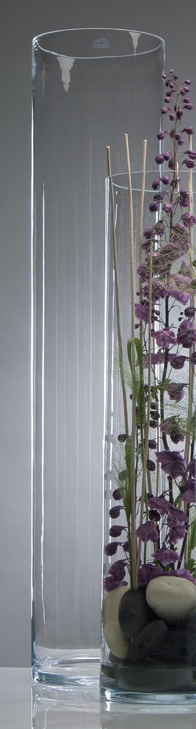 Sandra Rich 5 x Glass Vase Floor Vase Cylinder Large 120 cm