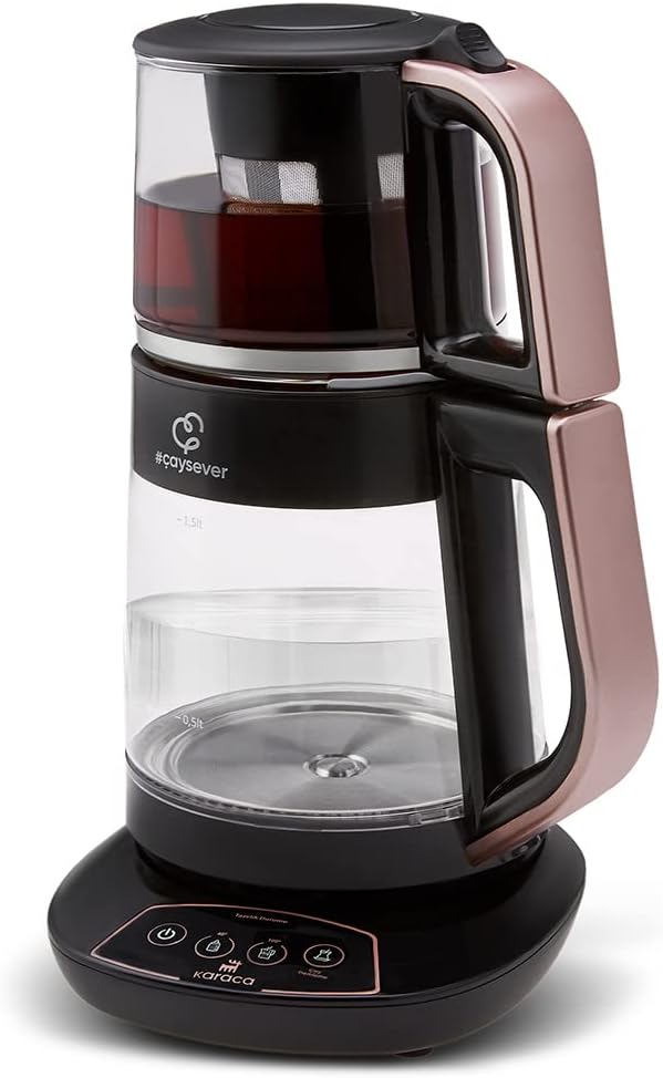Karaca Caysever Talking Tea Machine, Steel, Rose Gold Tea Maker, Tea Kettle, Kettle, Tea, Tea Maker, Turkish Tea Pot, Turkish Traditional Tea