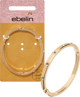 ebelin Bangle with rhinestones, gold look, 1 piece