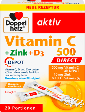 Doppelherz Vitamin C 500 + Zinc + D3 Depot Direct granules 20 pcs, 32 g