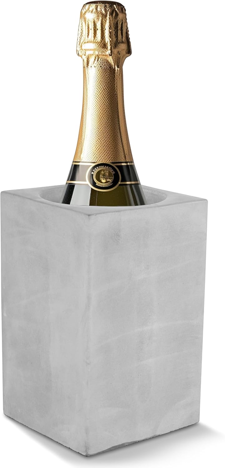 Vinoveli Concrete Wine Cooler with Furniture-friendly Underside, Champagne Cooler, Bottle Cooler, Champagne Cooler, for Wine or Champagne, Cold Drinks for Hours