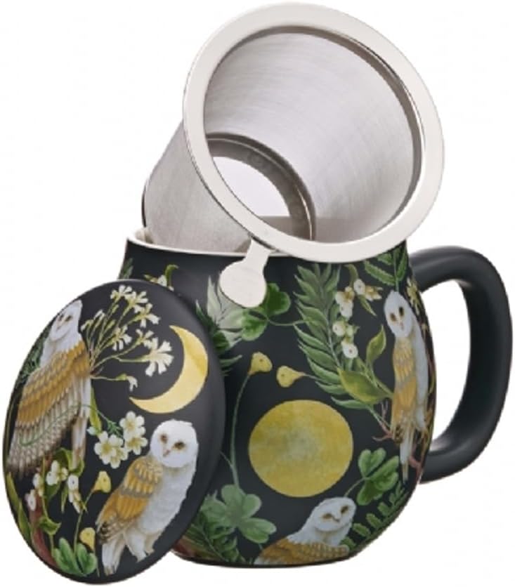 LA VIA DEL TE Porcelain Teapot with Stainless Steel Filter 0.35 Litre Camilla Birdy Barbagianni
