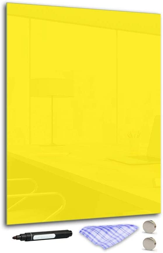 DekoGlas Decorative Glass Magnetic Board 90 X 70 Cm Various Colours With Pen, Cloth 