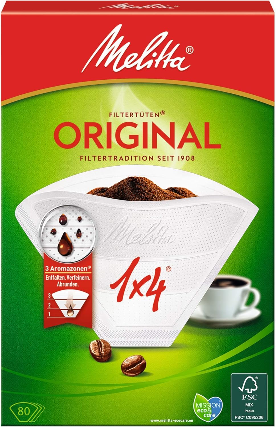 Melitta Original Filter Bags, Pack of 80