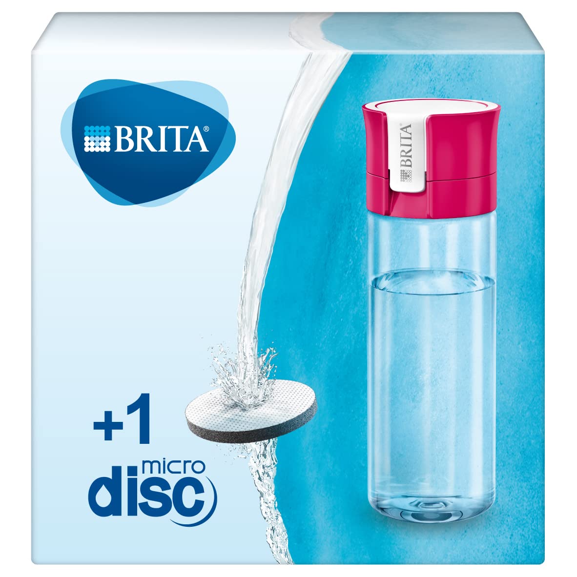 Brita Fill and Go Water Bottle with Filter, 7.5 x 7.5 x 22.0 cm