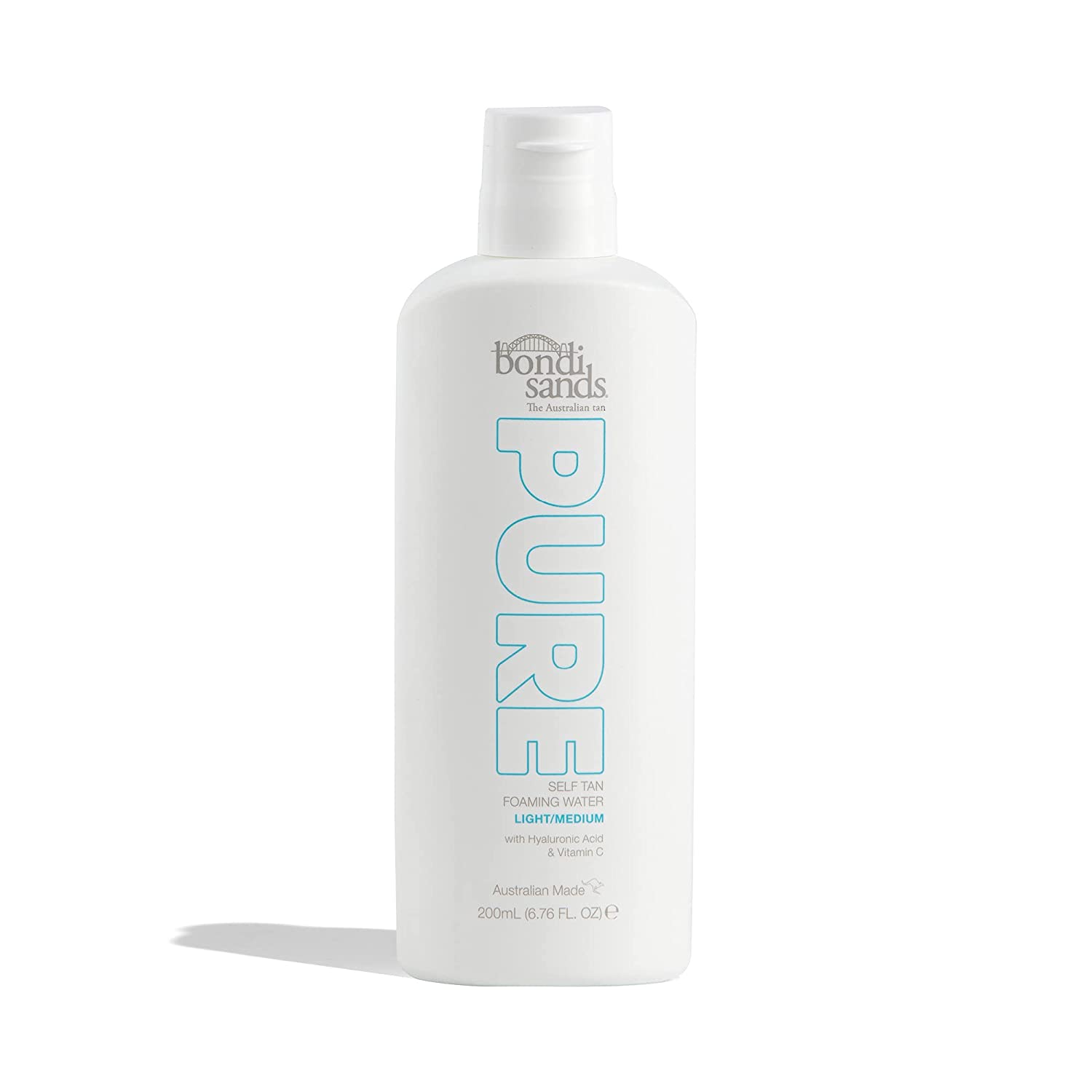 Bondi Sands Pure Tanning Foaming Water, selbstbräunendes schäumendes Wasser, feuchtigkeitsspendend, vegan und tierversuchsfrei | 200 ml, ‎hell/medium