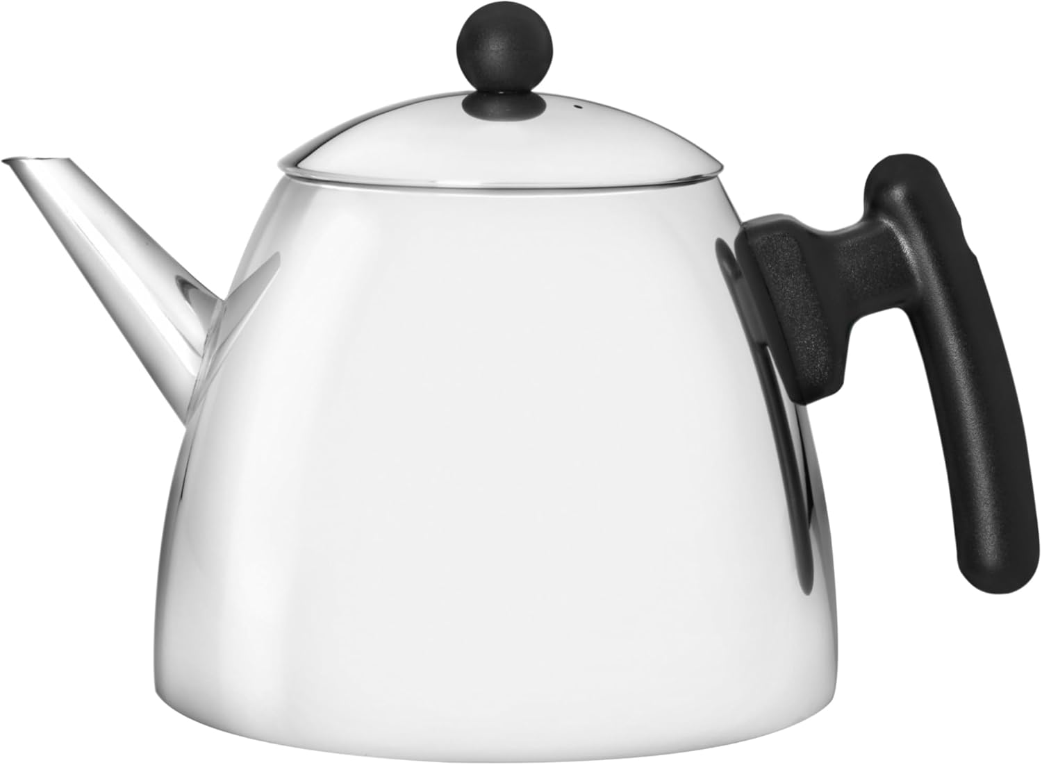 Bredemeijer Classic Double-Walled Stainless Steel Teapot 1.2 Liters Black Handle