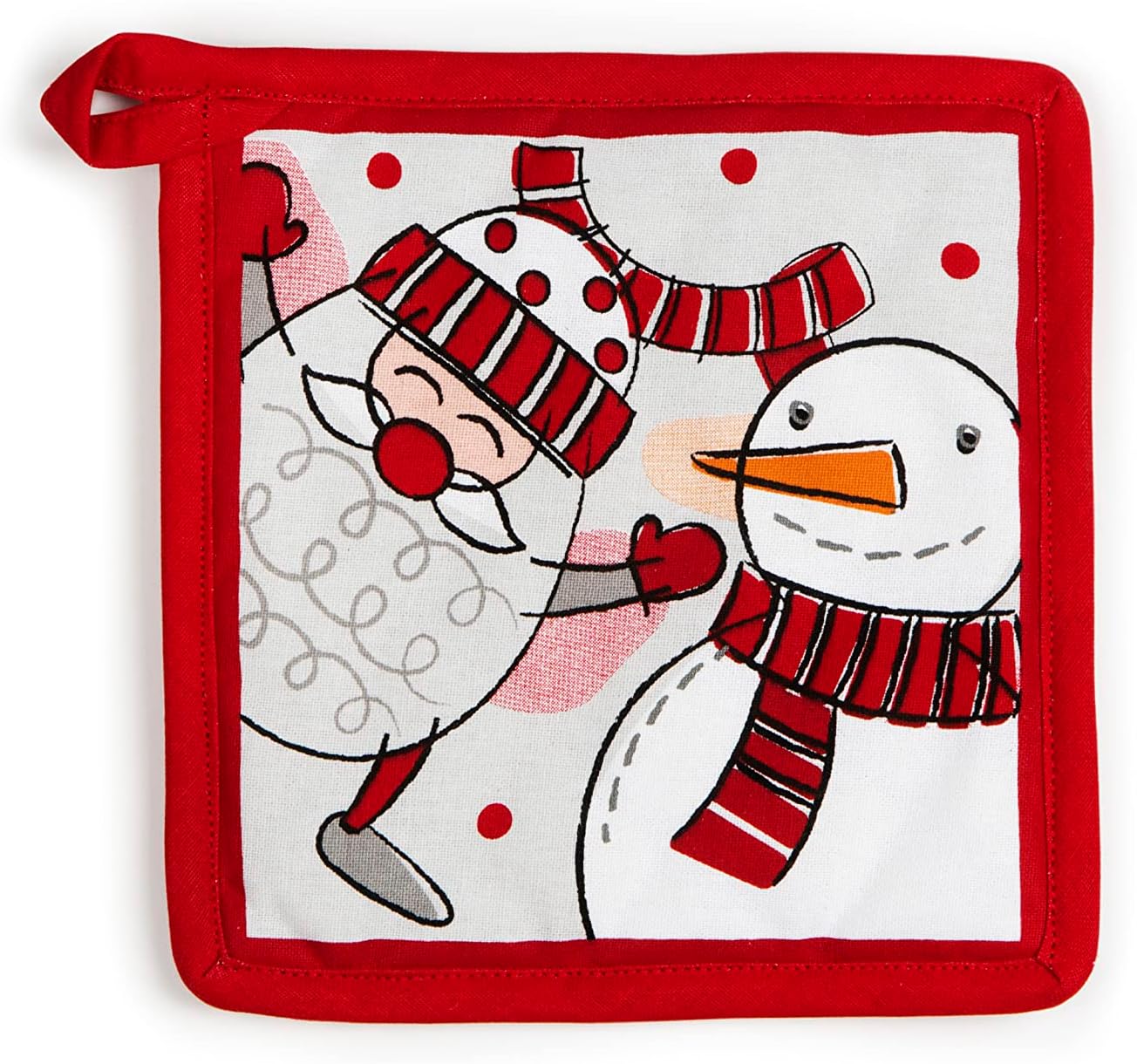 Excelsa Snowman Pot Holder, 20 x 20 cm, 100% cotton lining, polyester filling