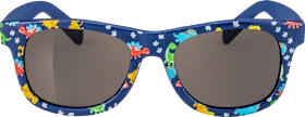 SUNDANCE Sunglasses kids dark blue frame with colorful dinosaurs, 1 piece
