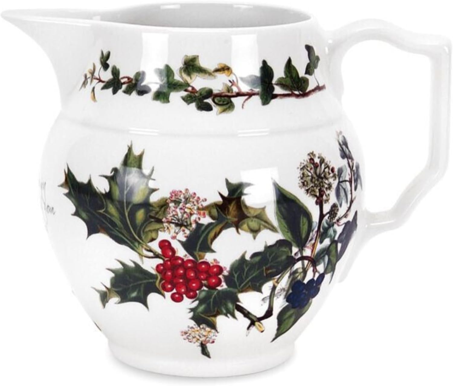 Portmeirion The Holly & Ivy Staffordshire Jug, Ceramic Multi-Colour, 12.7 x 11.4 x 10.7 cm