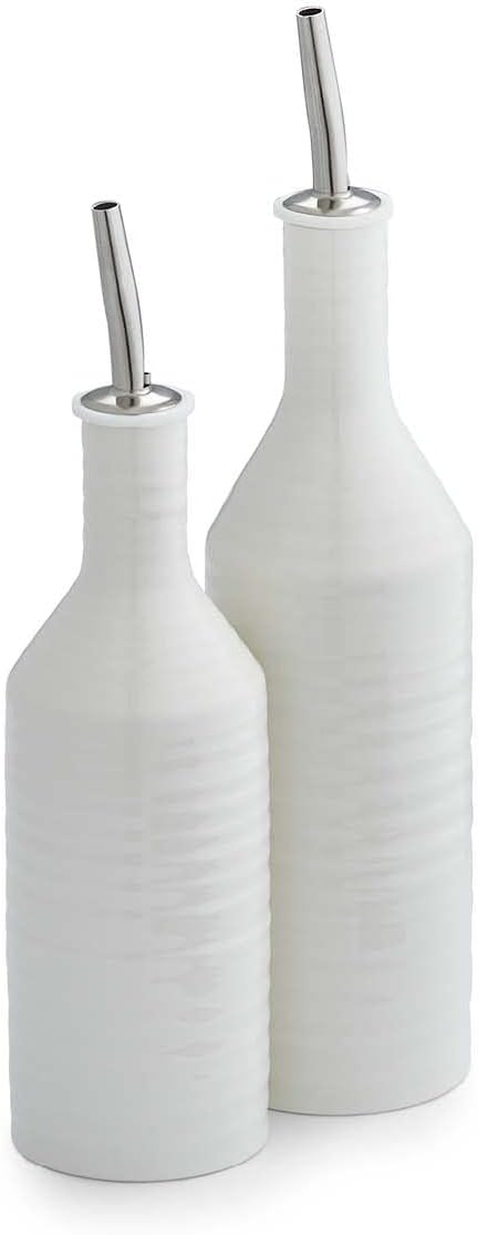 Sophie Conran for Portmeirion Oil & Vinegar Drizzler Set, Porcelain White, 7 x 7 x 26.5 cm
