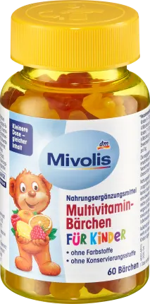 Mivolis multivitamin bears for children fruit gums, 60 pieces, 120 g