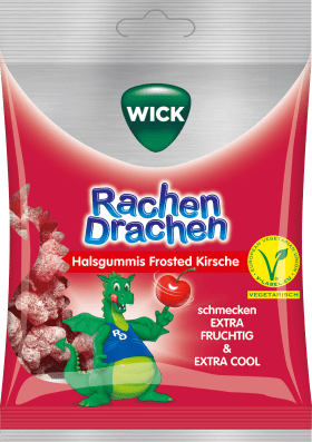WICK Gummidrops, Throat Dragon cherry, gelatin-free, 75 g