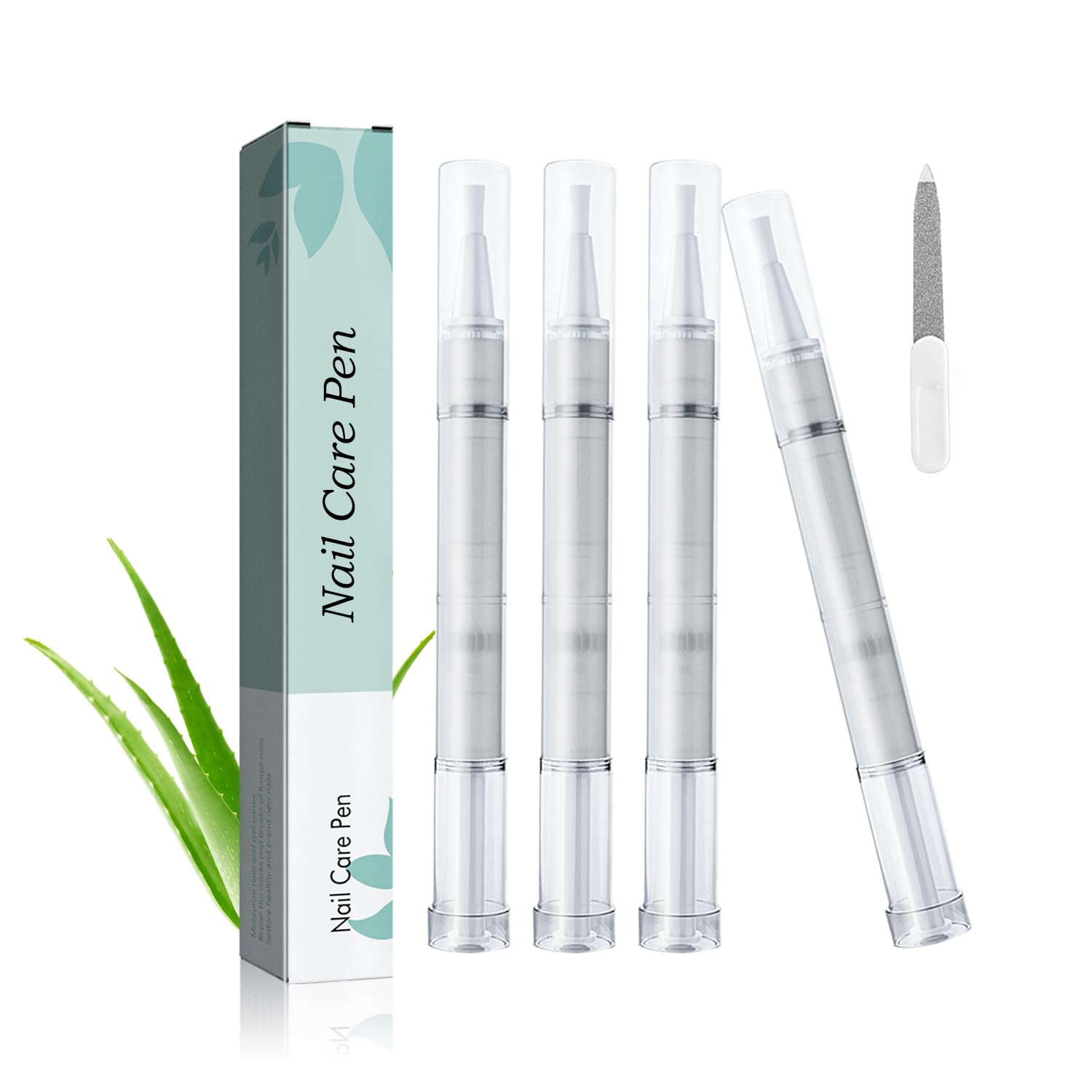 Fitbitop Pack of 4 Nail Care Pen, Nail Fungus Pen Health Routine Nail Care Pen Nail Fungus Treatment Quick Intensive for Nourished Fingernails and Toenails with Tea Tree Oil, Vitamin E & Aloe Vera