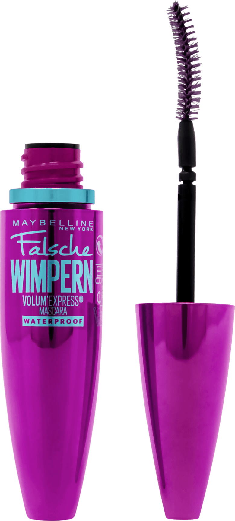 Maybelline Wimperntusche Falsche Wimpern Mascara Waterproof Very Black 1, 10,7 ml