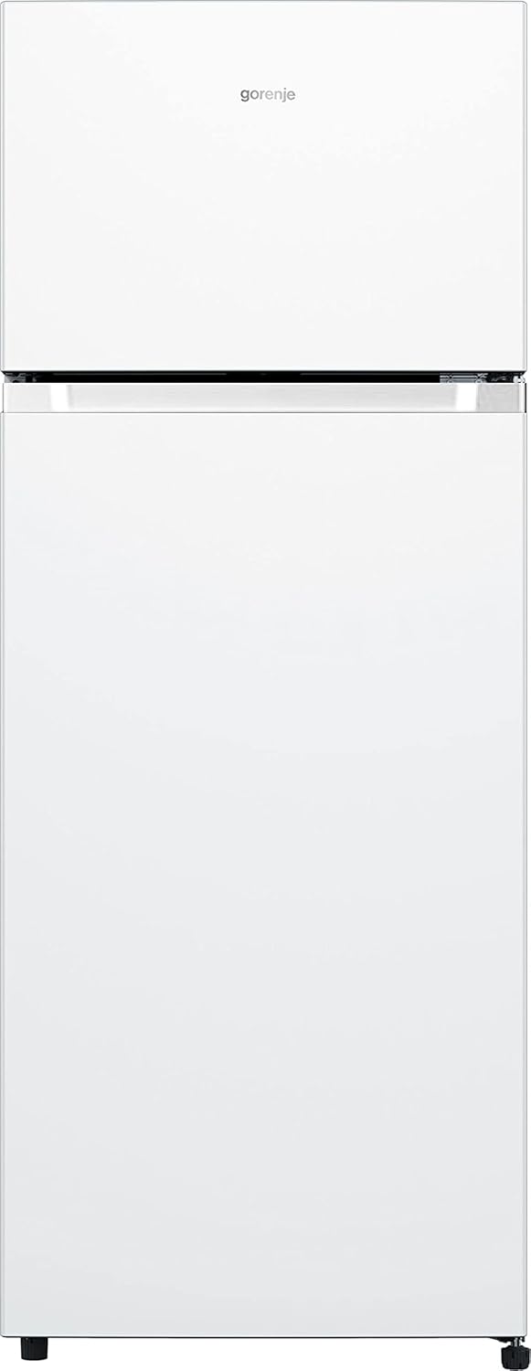 Gorenje RF4142PW4 Double Door Fridge with Freezer Top 165 Litre Cooler, 41 Litre Freezer Compartment, LED Interior Lighting, Energy Efficiency Class E, 143.6 cm x 55 cm, White