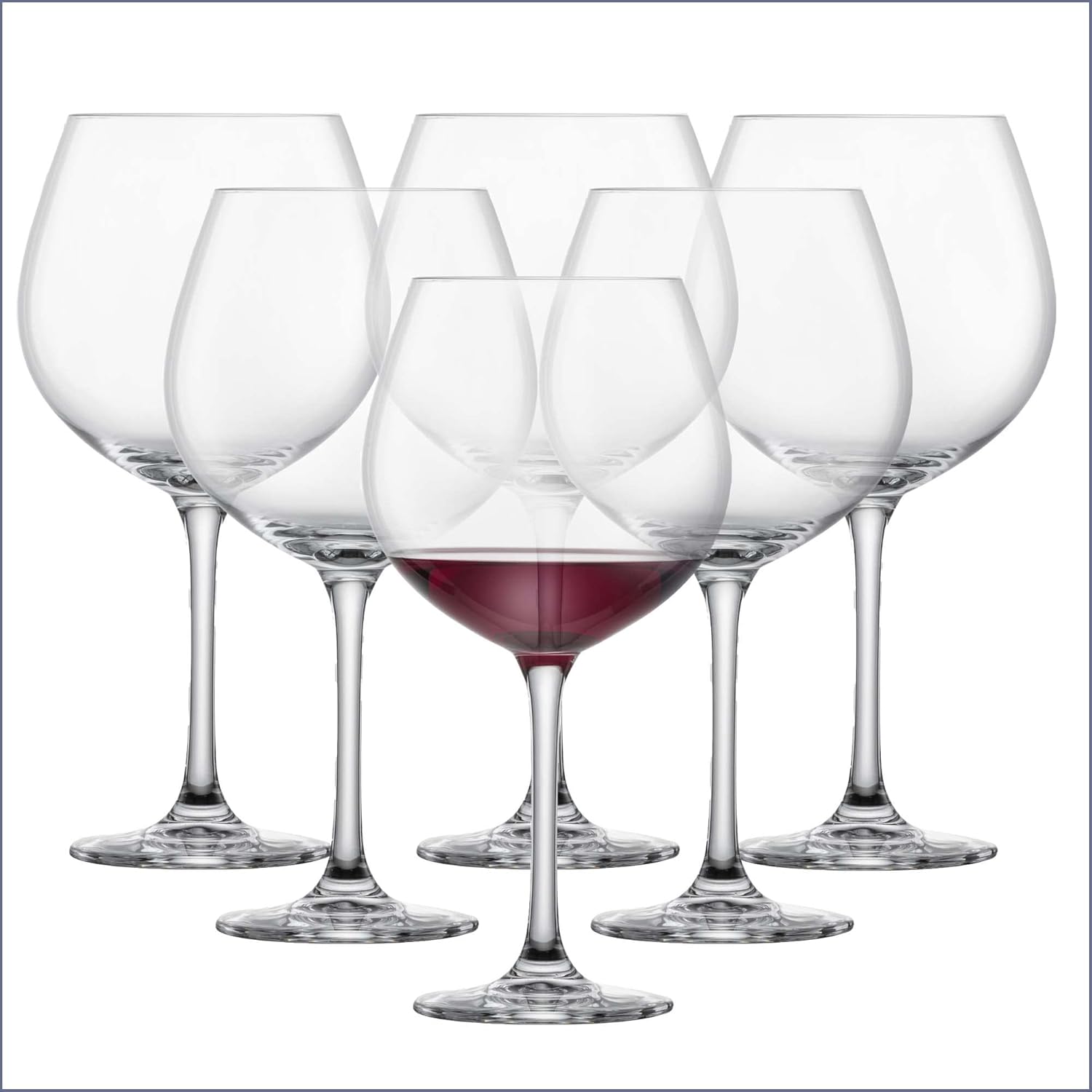 SCHOTT ZWIESEL Classic Burgundy Cup Red Wine Glass (Set of 6), Classic Burgundy Glasses for Red Wine, Dishwasher Safe Tritan Crystal Glasses, Made in Germany (Item No. 123655)