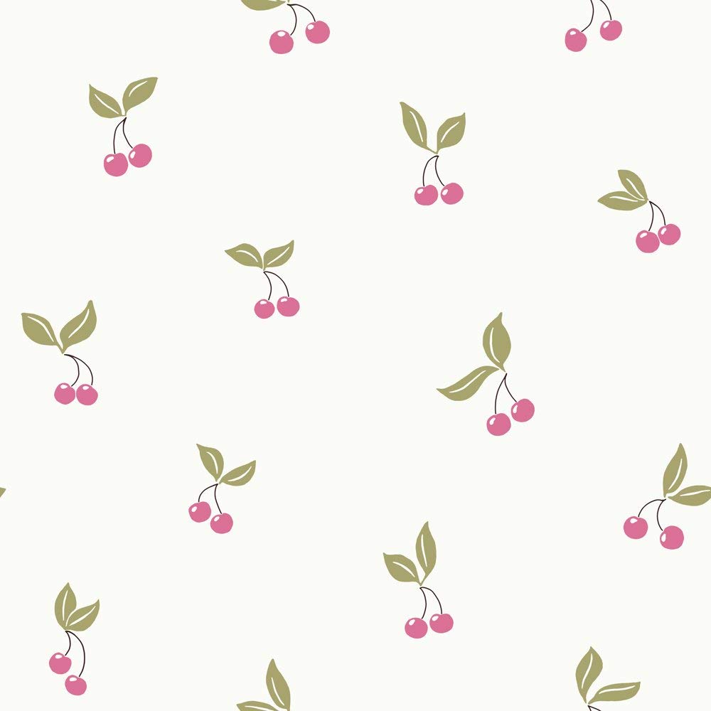 BorasTapeter Lilleby 2654 Fleece Wallpaper Cherries Red White