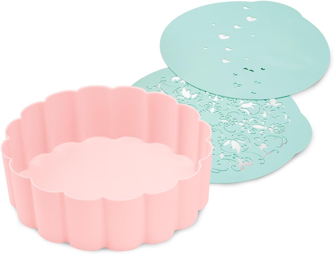 TCM Tchibo Silicone Baking Mould with Stencils Baking in Heart Shape