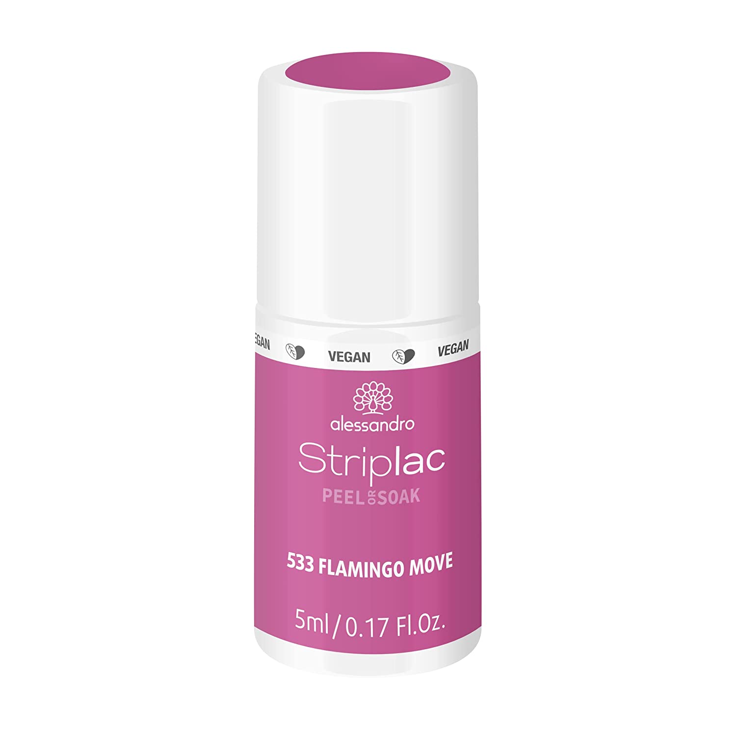 alessandro Striplac Peel or Soak - Story of Jungle - Flamingo Move - Dark Pink Tone - Vegan - LED Nail Polish in Delicate Brown - For Perfect Nails in 15 Minutes, 5 ml