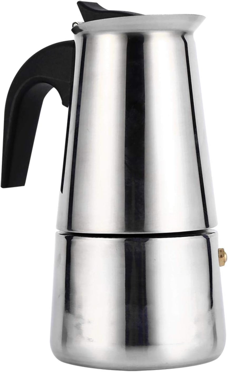 Tyenaza Espresso Maker, Mocha Pot, Percolator Italian Coffee Machine, 100/200/300 ml/450 ml, Classic Coffee Maker, Stainless Steel, Suitable for Home Office Use (200 ml)