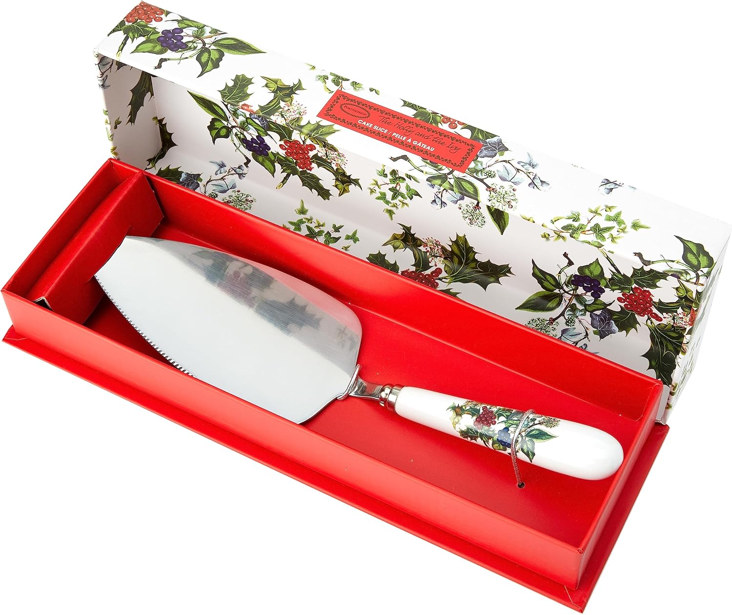 Portmeirion The Holly & Ivy Cake Slice, Stainless Steel Multi-Colour, 26 x 7 x 5 cm