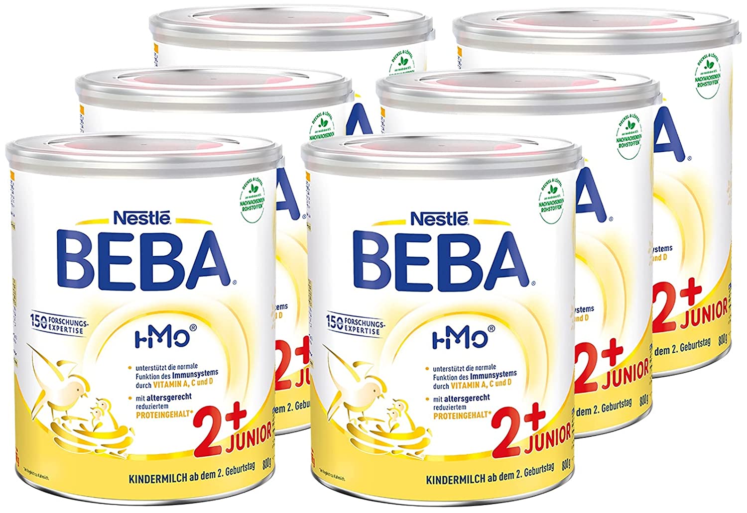 Nestlé BEBA JUNIOR 2, Milchgetränk ab dem 2. Geburtstag, 6er Pack (6 x 800g)