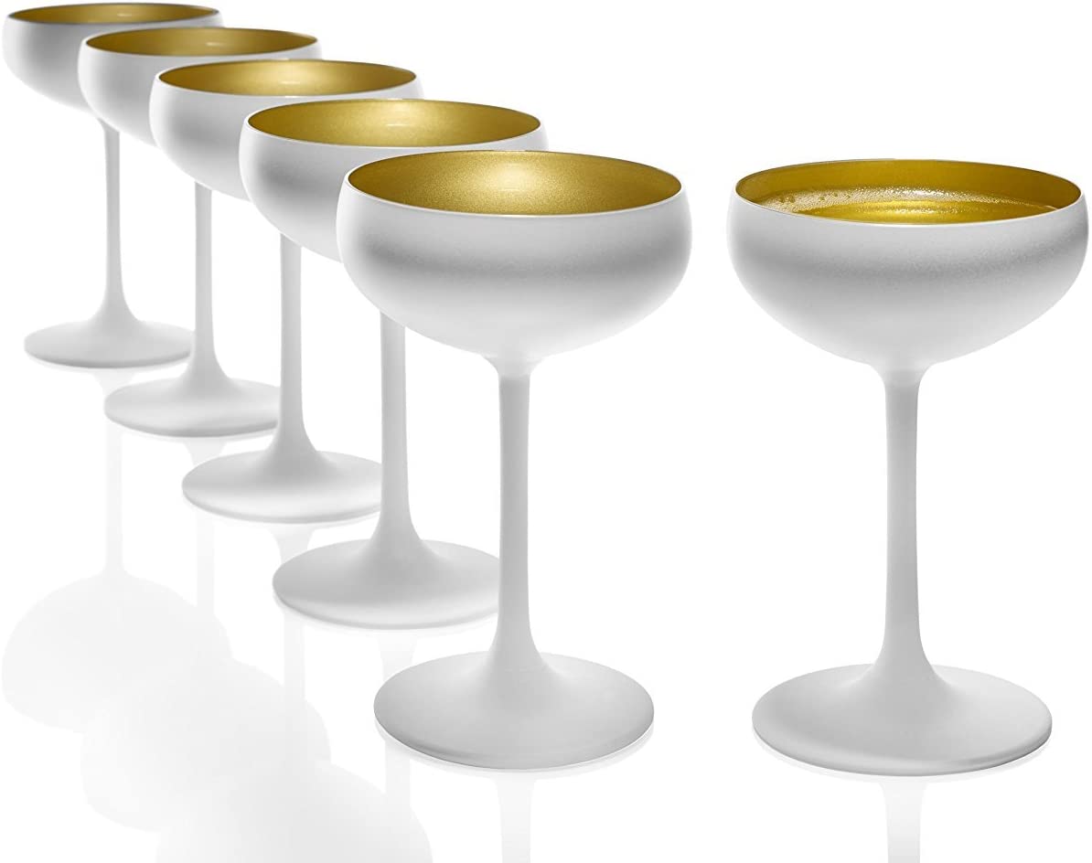 Stalzle Stölzle Lausitz Elements Bianco Opaco E Oro Champagne Flutes 6 Pieces (1 Pack)