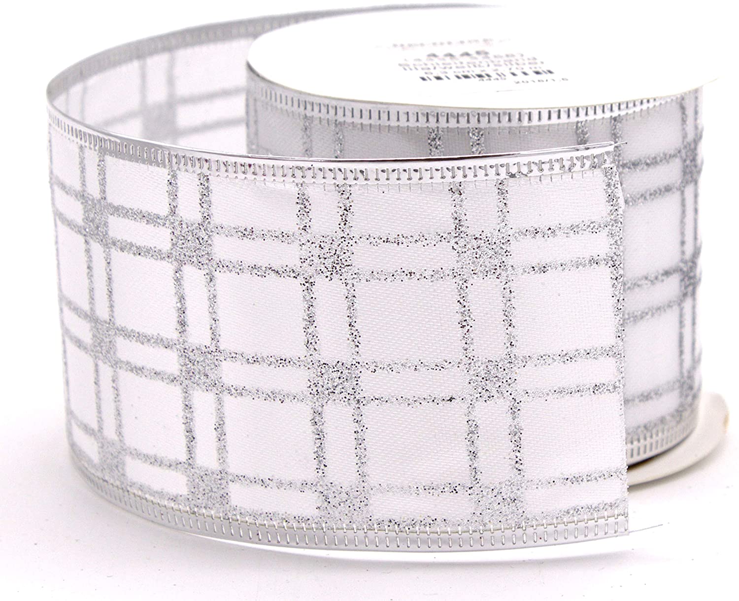 DARO DEKO Daro Decorative Fabric Ribbon 6.3 Cm X 2.70 M In White / Silver / Purple - 