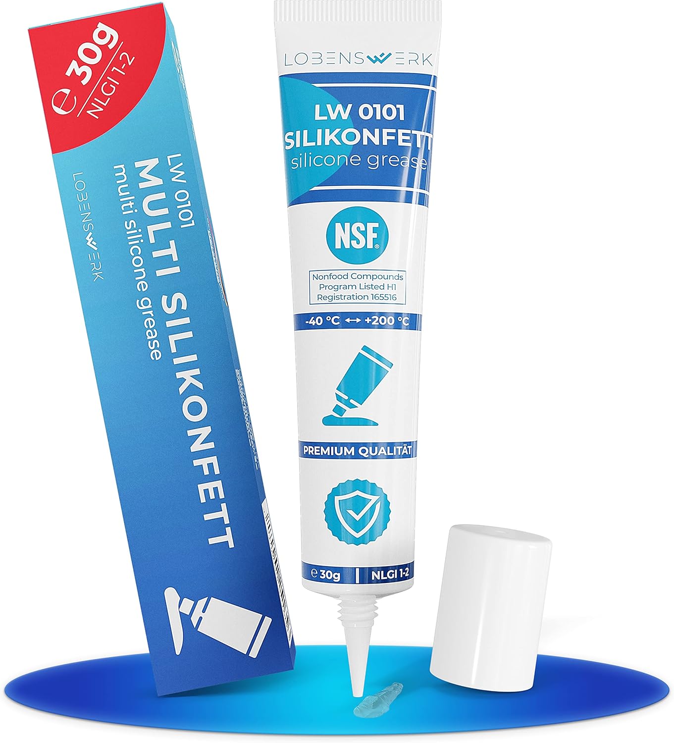 LOBENSWERK Praise work 30 g Silicone Grease for Fully Automatic Coffee Machines [NSF Tested] Lubricating Grease for Fittings, Seals, O -Rings - Fitting Grease - Universal Application