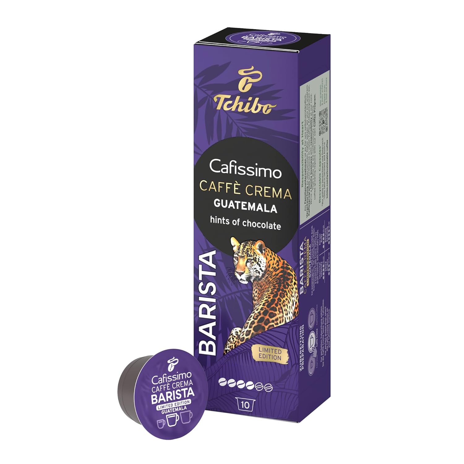 Tchibo Store Tchibo Cafissimo Caffè Crema Barista Guatemala Coffee Capsules Pack of 10 (Caffè Crema with a Touch of Chocolate) Sustainable & Fair Trade Limited Edition, 70 gram