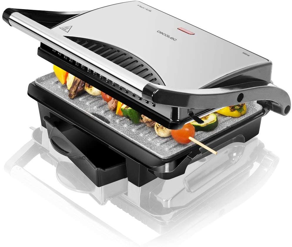 Cecotec Rock ´n Grill 1000 W Electric Grill, RockStone Non-Stick Coating, 1000 W, 25.5 x 29.5 x 10 cm
