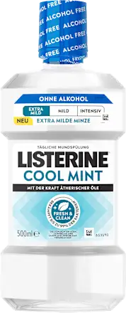Listerine Cool Mint Extra Mild Mint Mouthwash, alcohol-free, 500 ml