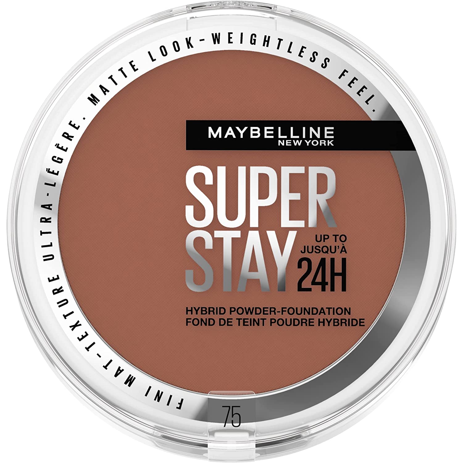 Maybelline New York Powder Make-Up, Waterproof and Matte with High Coverage, Super Stay Hybrid Powder Foundation, No.75, 1 Piece, ‎no.