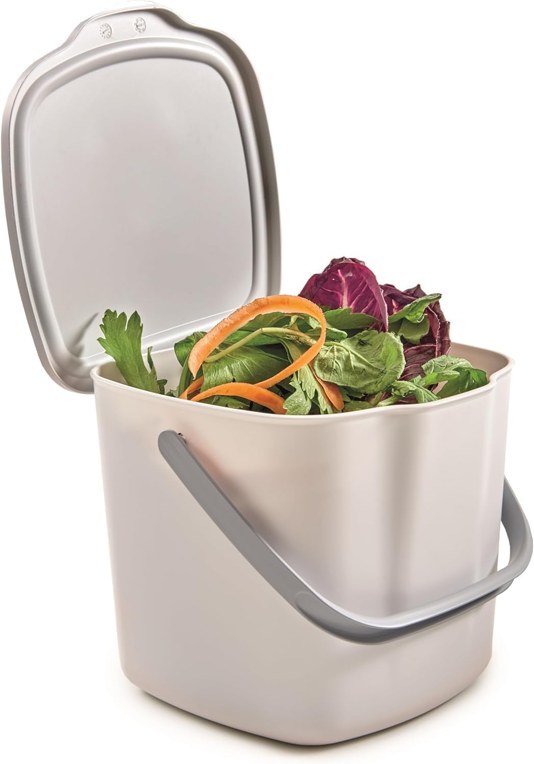 Snips Organic Waste Bin, Compost Bin, Kitchen Waste Bin with Lid and Handle, 3 L, Organic Rubbish Bin, Kitchen Waste Bin, 20.5 x 18.5 x 16.7, Made in Italy, BPA-Free